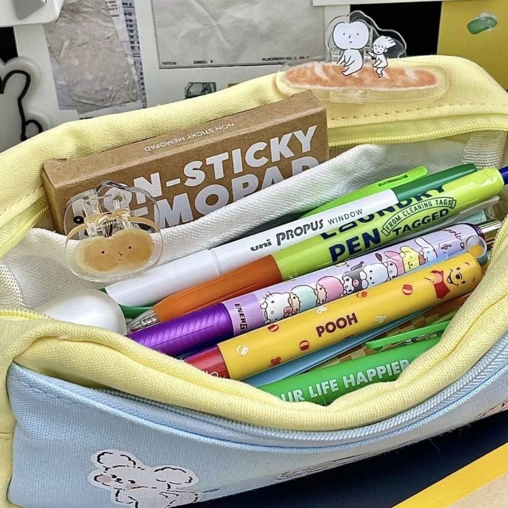 

Kawaii Puppy Print Pencil Bag Cute Simple Canvas Pencil Cases Large Capacity Zipper Stationery Pouch Cosmetic Storage Bags Gifts