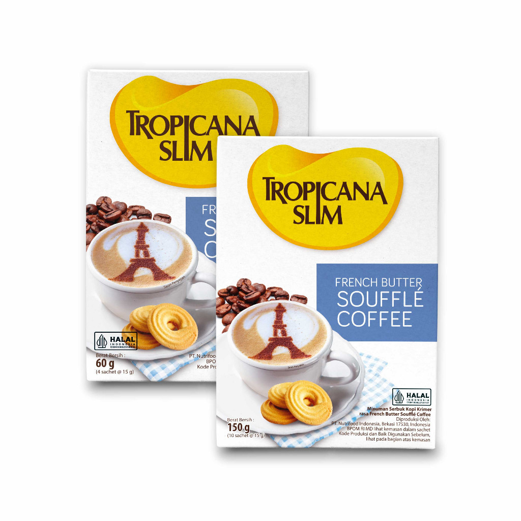 

JAMIN MURAH !!!Twin Pack - Tropicana Slim French Butter Souffle Coffee 10 Sachet - Kopi Susu ala Perancis Nikmat Tanpa Gula Pasir(BISA LANGSUNG ORDER)