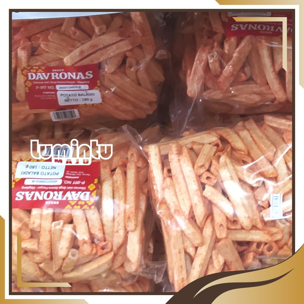 

KERIPIK POTATO STIK BALADO DAVRONAS 180GR/ camilan, snack Dan oleh-oleh khas Magelang