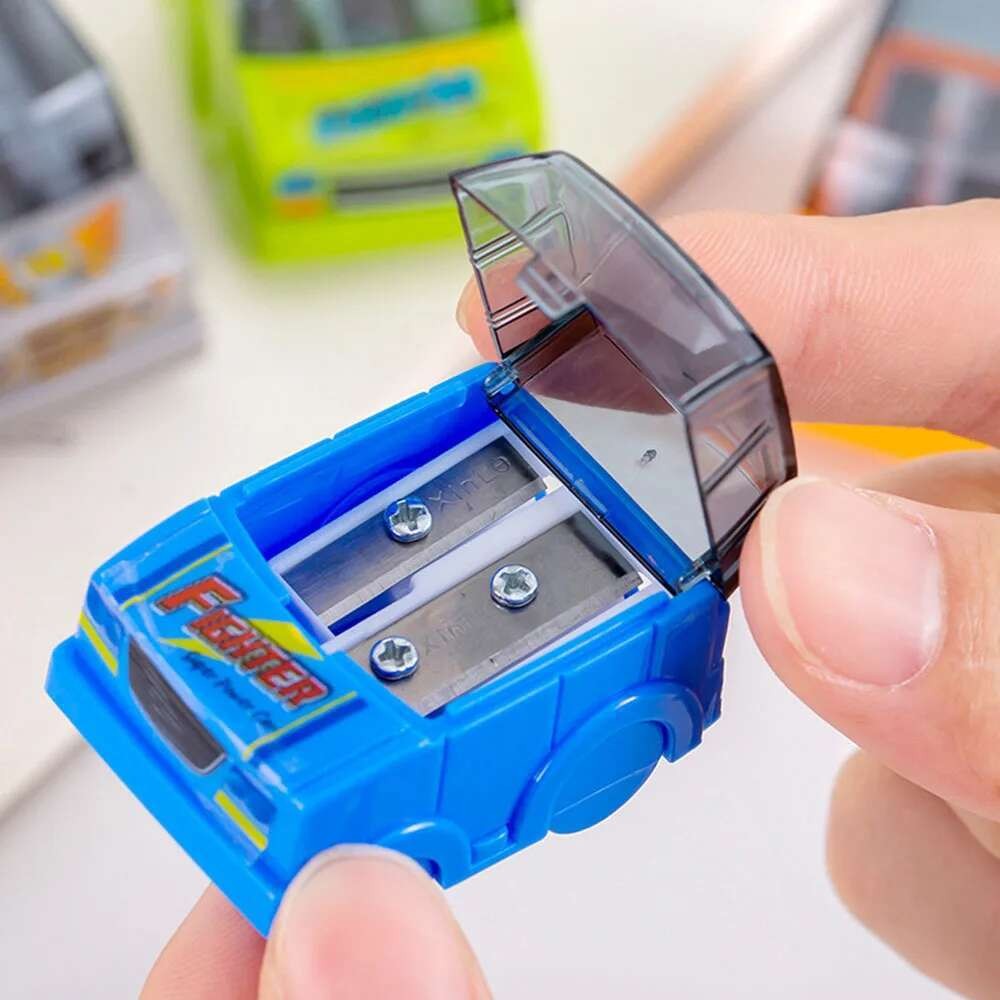 

1 Piece Lytwtw's Creative Diplopore Car Pencil Sharpener Stationery Cartoon Office Supplies Kawaii School Accessories