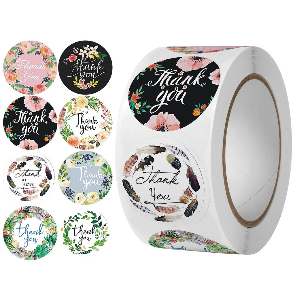 

500pcs/roll label stickers, wedding decoration stickers, takeaway seal sticker labels thank you label stickers