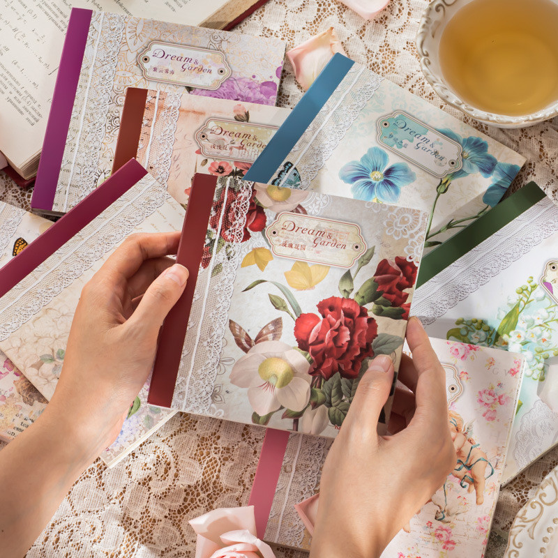 

50 pcs Lace collage retro decorative material base paper Planner Creativity Diy Hand Account Diary Album Background paper