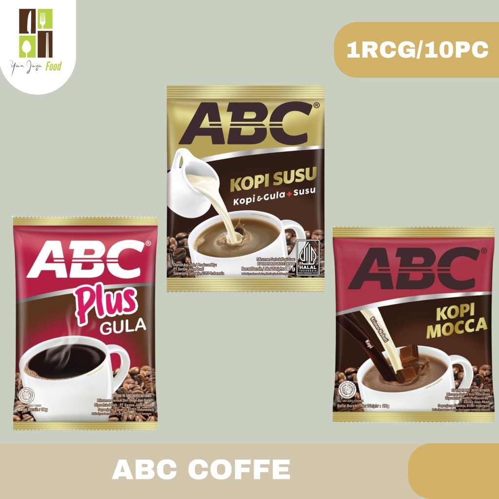 

ABC Kopi 18g - 1 RCG/10 PCS / ABC Plus Gula / ABC Kopi & Gula + Susu / ABC Mocca / Kopi Instan / Kopi Seduh / Kopi Bubuk
