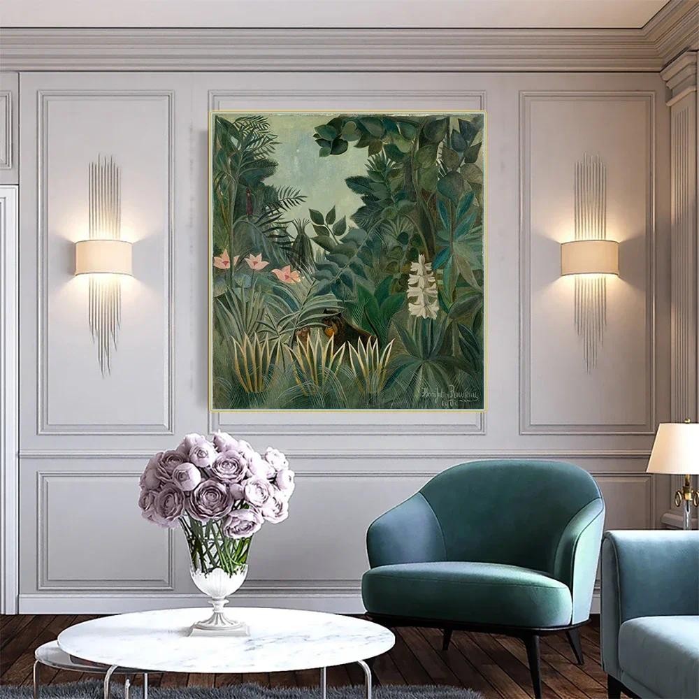 

Henri·Rousseau " The Equatorial Jungle " Canvas Art Oil painting Artwork Picture Wall Decor Modern Home Living room Decoration