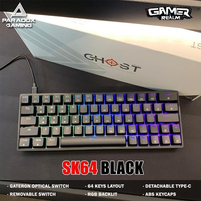 Paradox Gaming OPT64 / SK64 Black Optical Mechanical Gaming Keyboard
