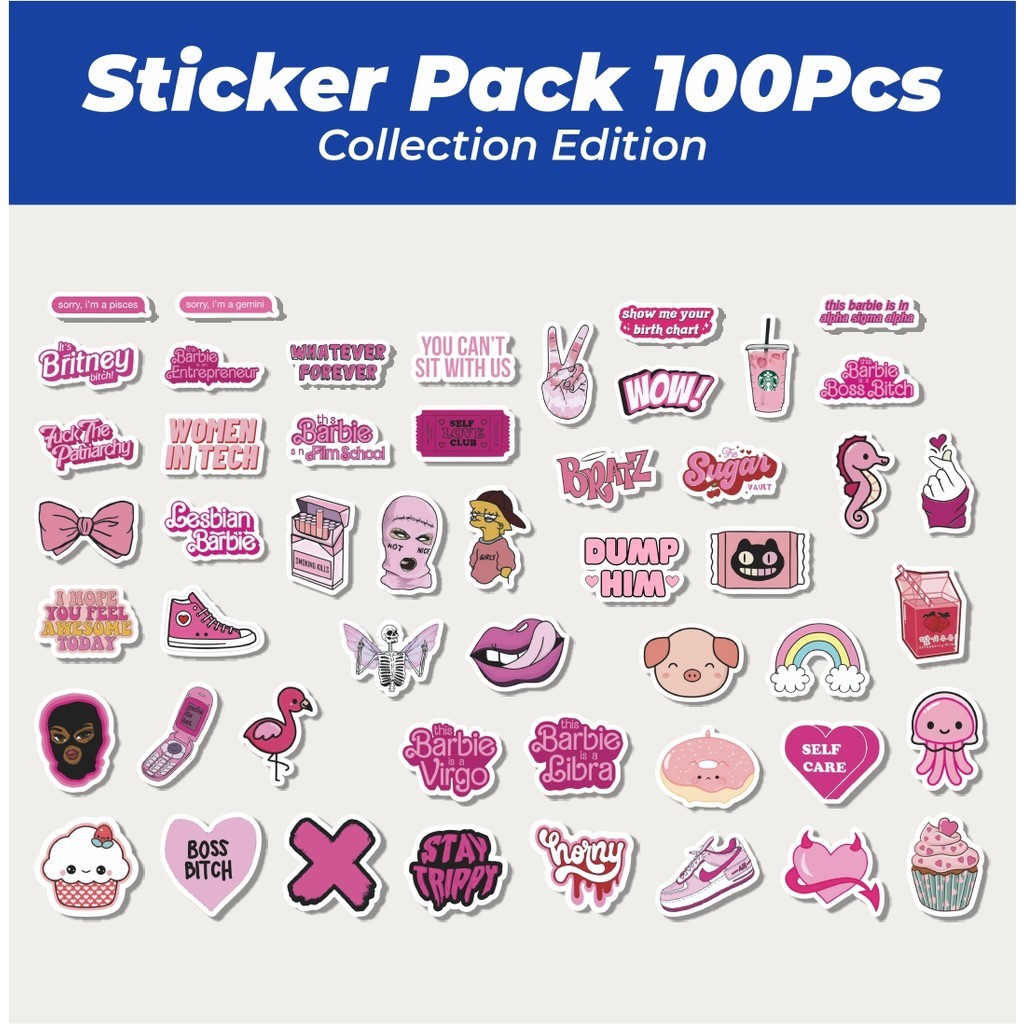 

Hot Stiker Pink Aesthetic Pinterest V3 Lucu Anti Air Stikers Berperekat Waterproof Sticker Decal Buat Motor Helm Buku Journal Koper Casing HP Laptop Botol Minum