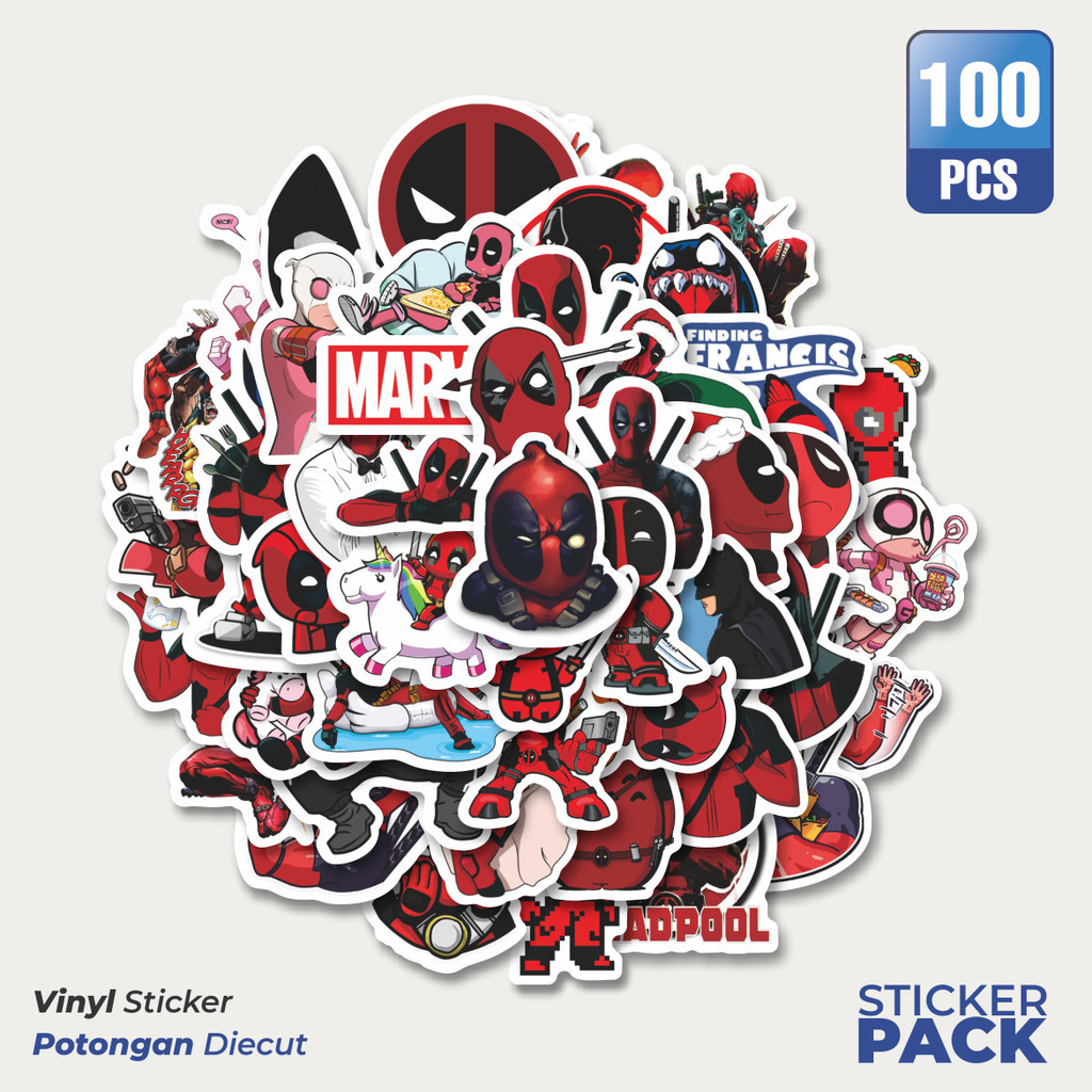 

Stiker Vinyl Stiker Kartun Dead Pool Waterproof Aesthetic- Untuk Laptop, Motor, dan Helm - Paper Stationery Pack