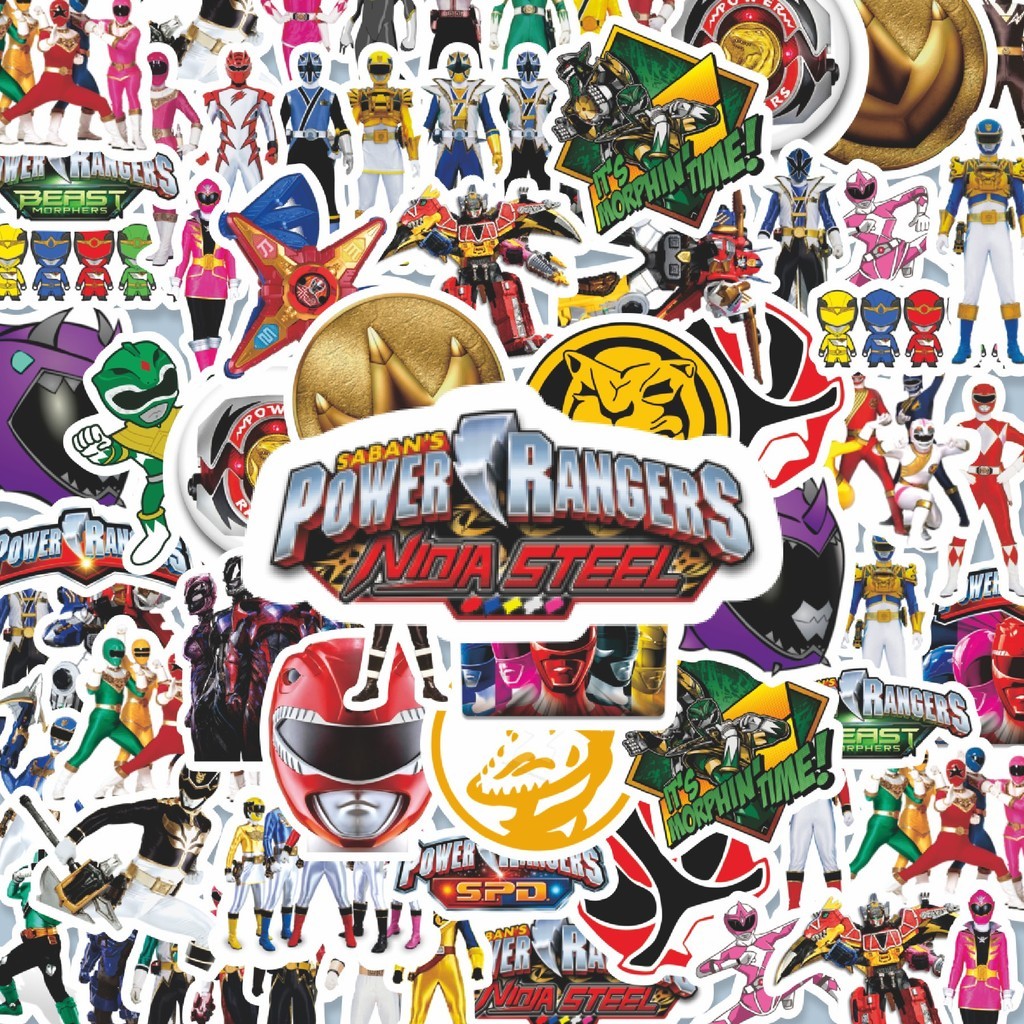 

100PCS Lucu Sticker Kartun Power Rangers Stiker Aesthetic Stiker Anti Air Stikers Berperekat Waterproof sticker decal buat Motor Helm Buku Journal Koper Casing HP Laptop Botol Minum Hadiah anak