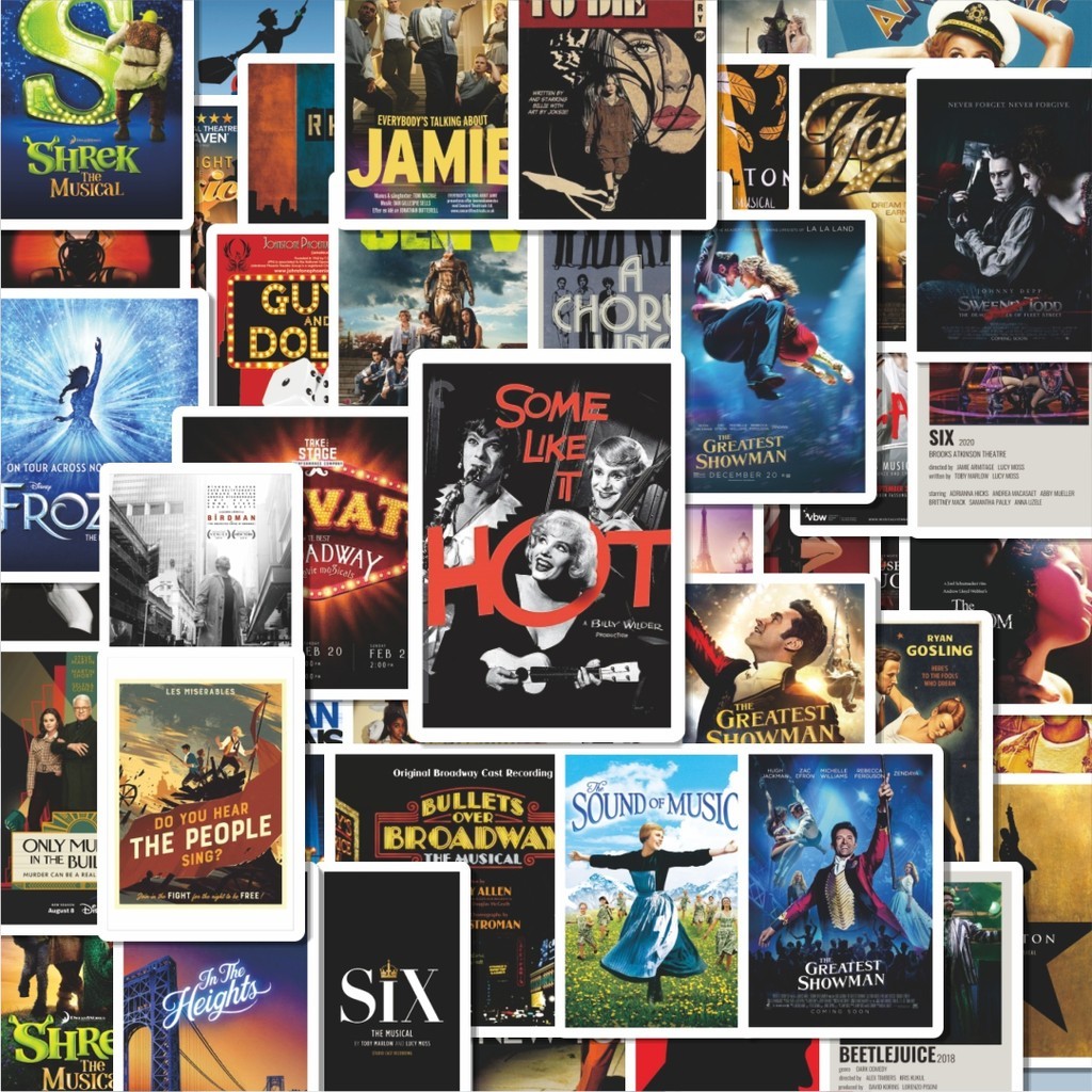 

100PCS Lucu Stiker Poster Film & Album Musikal Stiker Aesthetic Stiker Anti Air Stikers Berperekat Waterproof sticker decal buat Motor Helm Buku Journal Koper Casing HP Laptop Botol Minum Hadiah anak