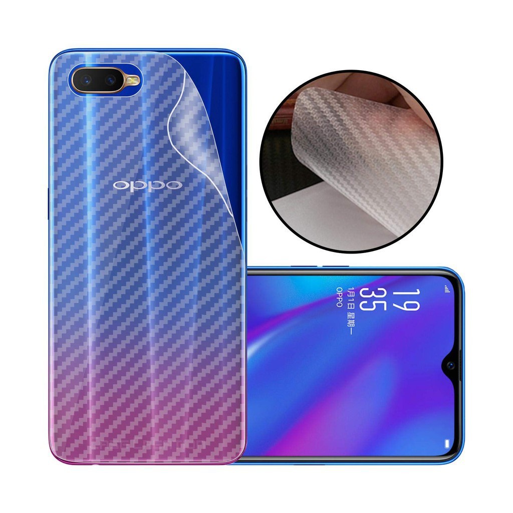 BACK SKIN CARBON OPPO A1K A11K A12 A15 A15S A16 A16E ANTI GORES BELAKANG