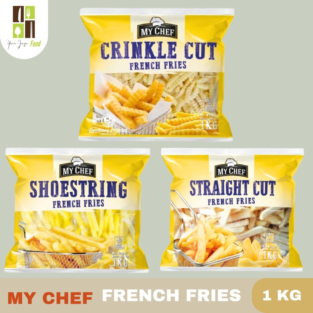 

My Chef French Fries / Kentang Goreng / Crinkle Cut / Shoestring / Straight Cut / kentang Beku / Kemasan 1 KG