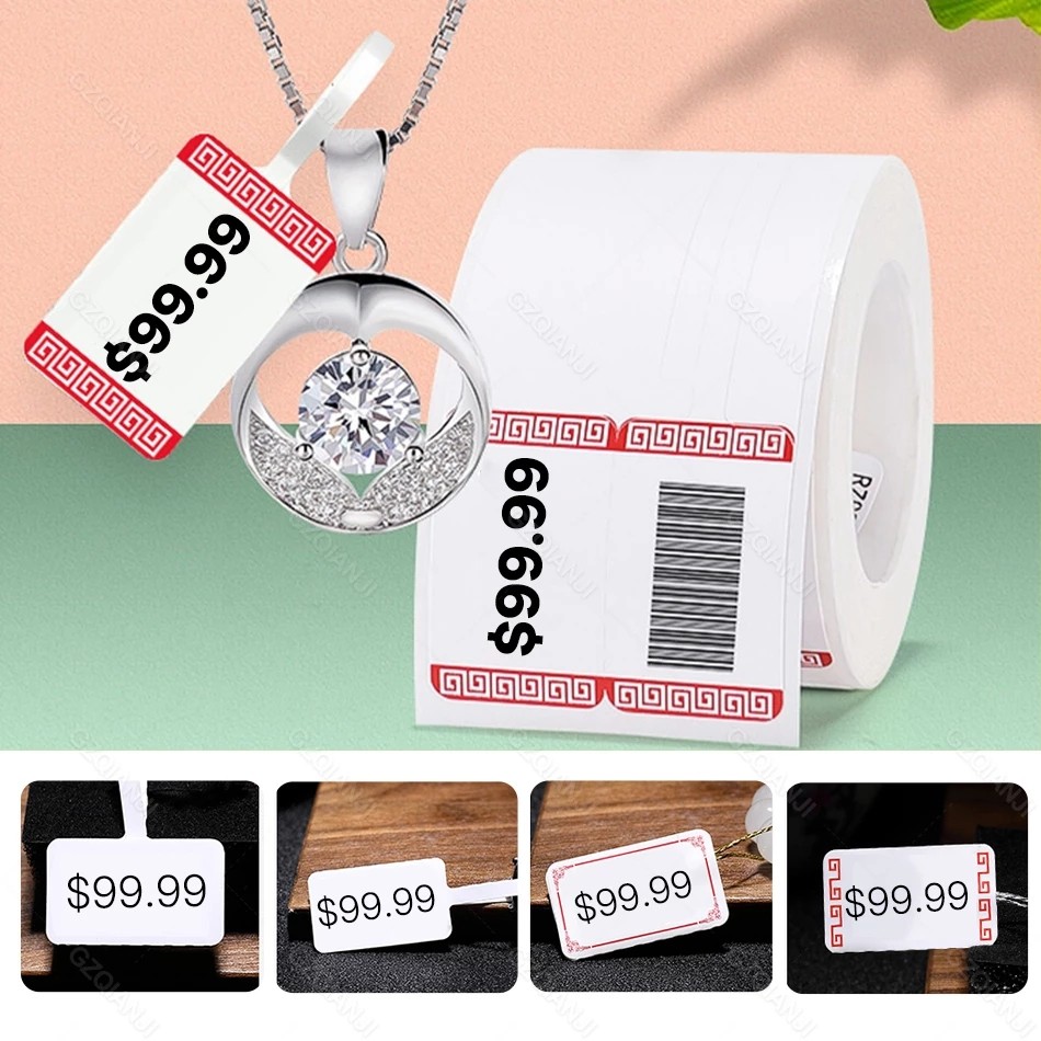 

100Pcs Stiker Label Perhiasan / Barcode Label Perhiasan / Kertas Label Perhiasan