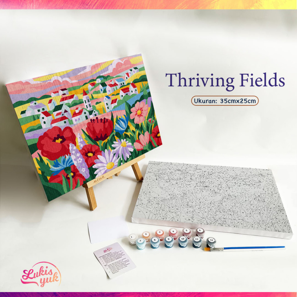 

COD Thriving Fields - Paint by Numbers Kit - 35x25cm - Cat Akrilik - Kanvas Lukis - by LukisYuk