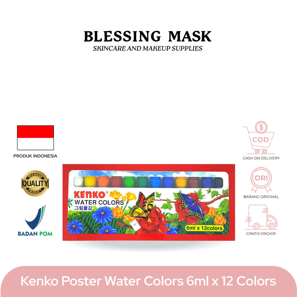 

Kenko Water Color 12 Warna | Cat Poster 6 x 12ml