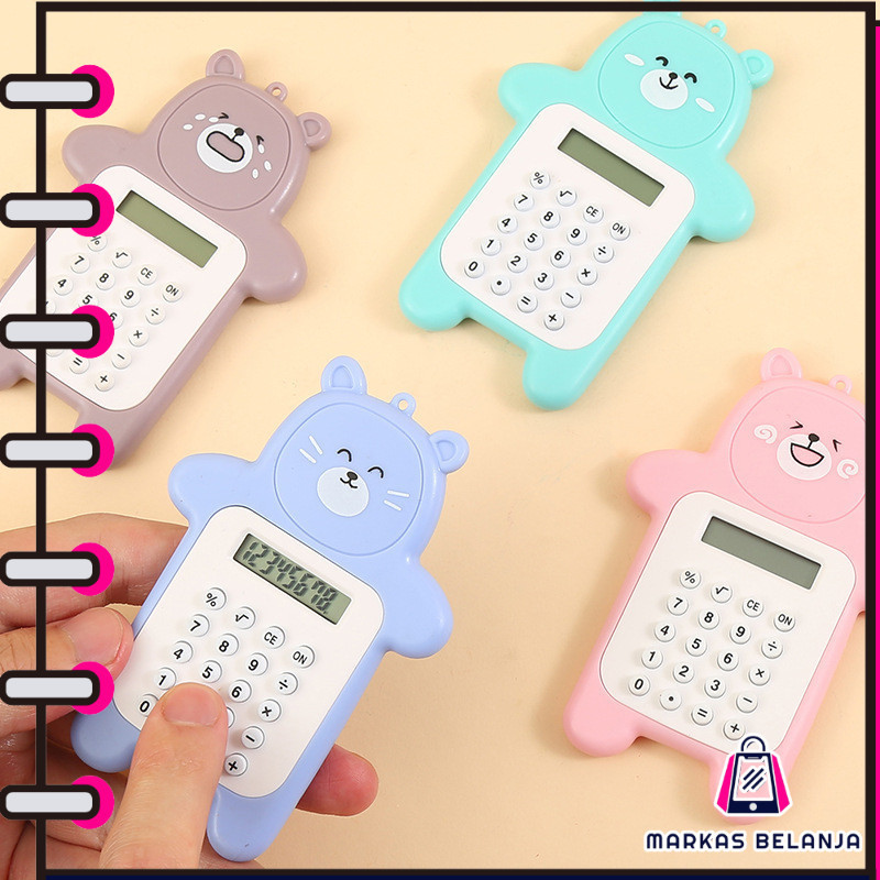 

MARKAS HL0644 Calculator Mini Portable Motif Bear Kalkulator Beruang Unik Kalkulator 8 Digit Tombol Karet Y1789