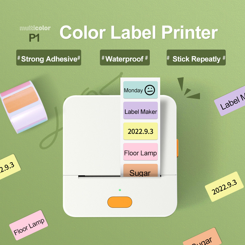 

DETONGER P1 2 Rolls Stickers Paper Self-adhesive Cute Series Color Label Paper
