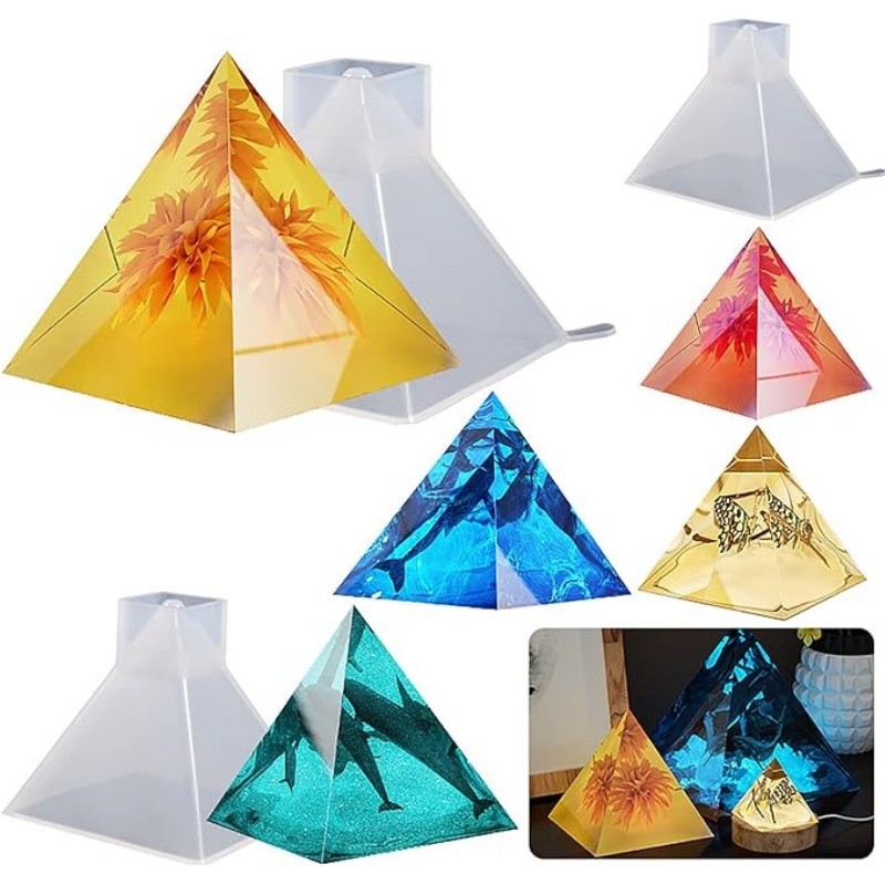 

DIY Cubic Pyramid Pyramid Silicone Mold For Crystal UV Epoxy Home Decoration Tools for Resin