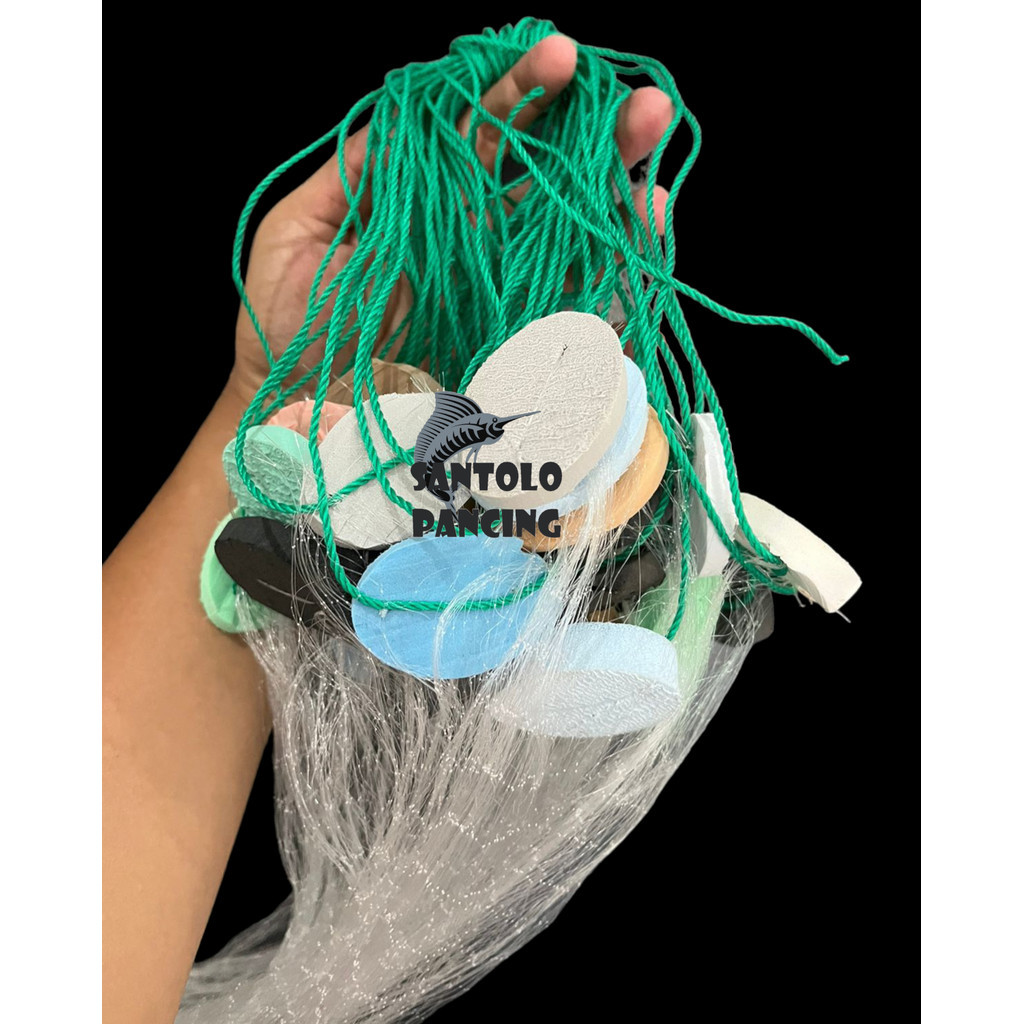 Jaring ikan siap pakai tinggi 1/2m (setengah meter) dan panjang 10m pemberat Timah | Jaring murah | 