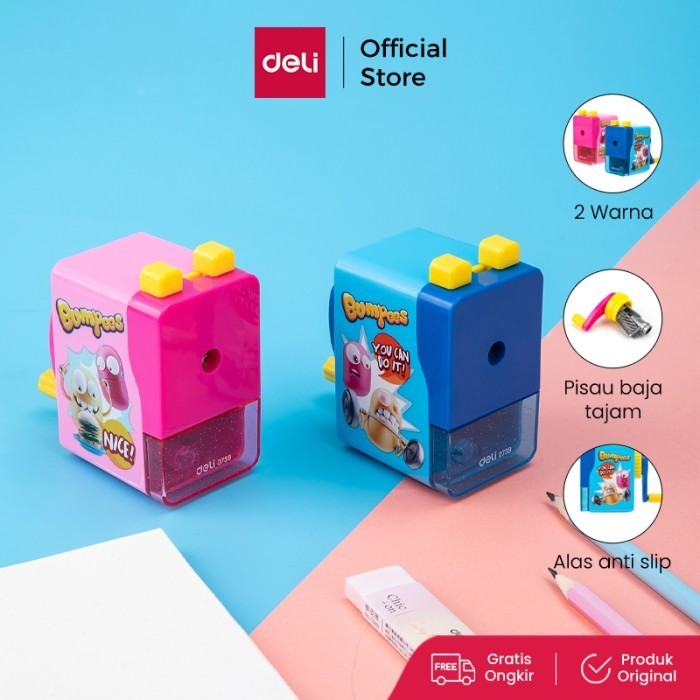 

Bobomart Deli E0739 School Rotary Sharpener/Rautan Meja-Rotary - Biru