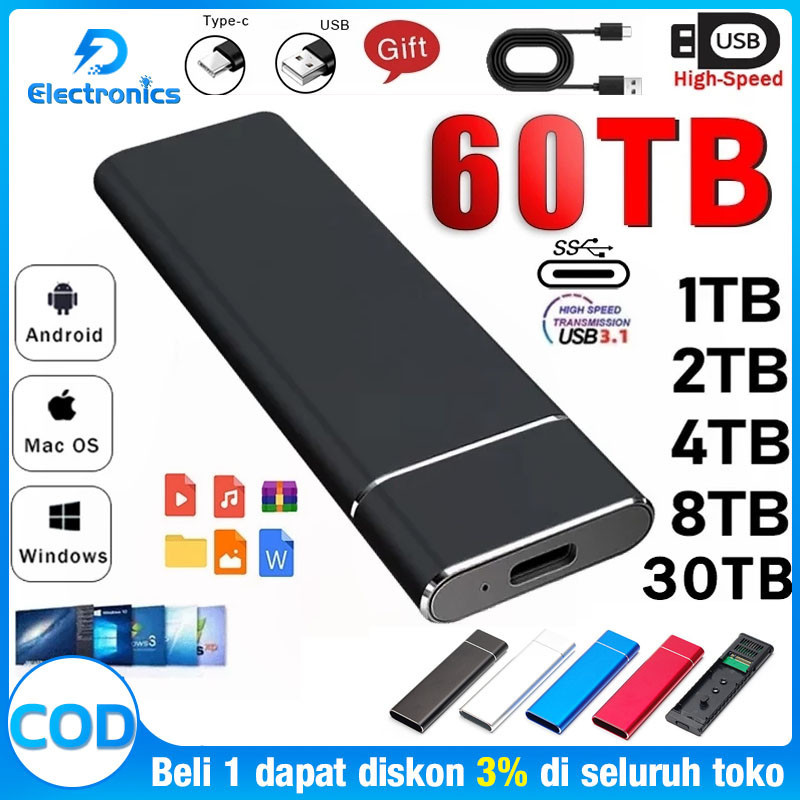 Ssd Laptop Portable Ssd External Ssd Eksternal 2Tb Ssd Eksternal Dengan Kapasitas 4Tb