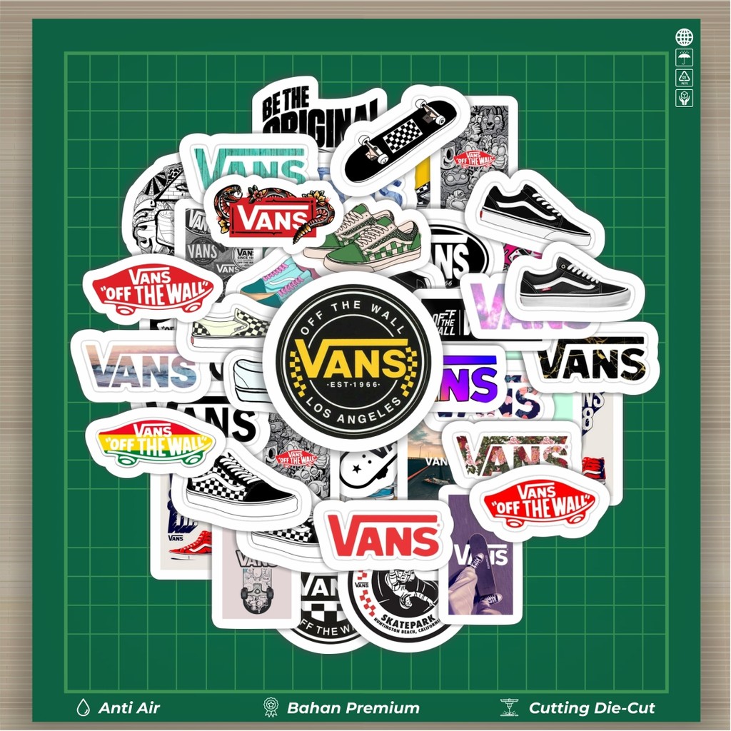 

HOT 50 PCS STIKER Stiker Logo Vans Stiker Fashion Cars Decal Dingin Kartu Album Custom Vinyl Anti Air- Sticker Aesthetic Buku Journal Koper Casing HP Tablet Laptop Helm Motor Botol Minum