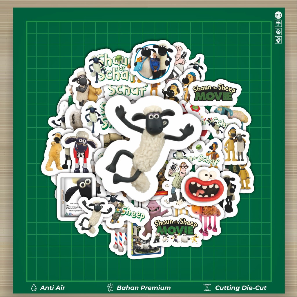 

HOT 50 PCS STIKER Stiker Kartun Shaun The Sheep Stiker Fashion Cars Decal Dingin Kartu Album Custom Vinyl Anti Air- Sticker Aesthetic Buku Journal Koper Casing HP Tablet Laptop Helm Motor Botol Minum