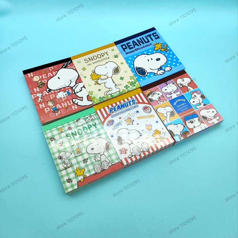 

100 Sheets Disney Snoopy Memo Pad Sticky Notes Kawaii Stationery Notepad Label Post Office School Supplies Kids Gift