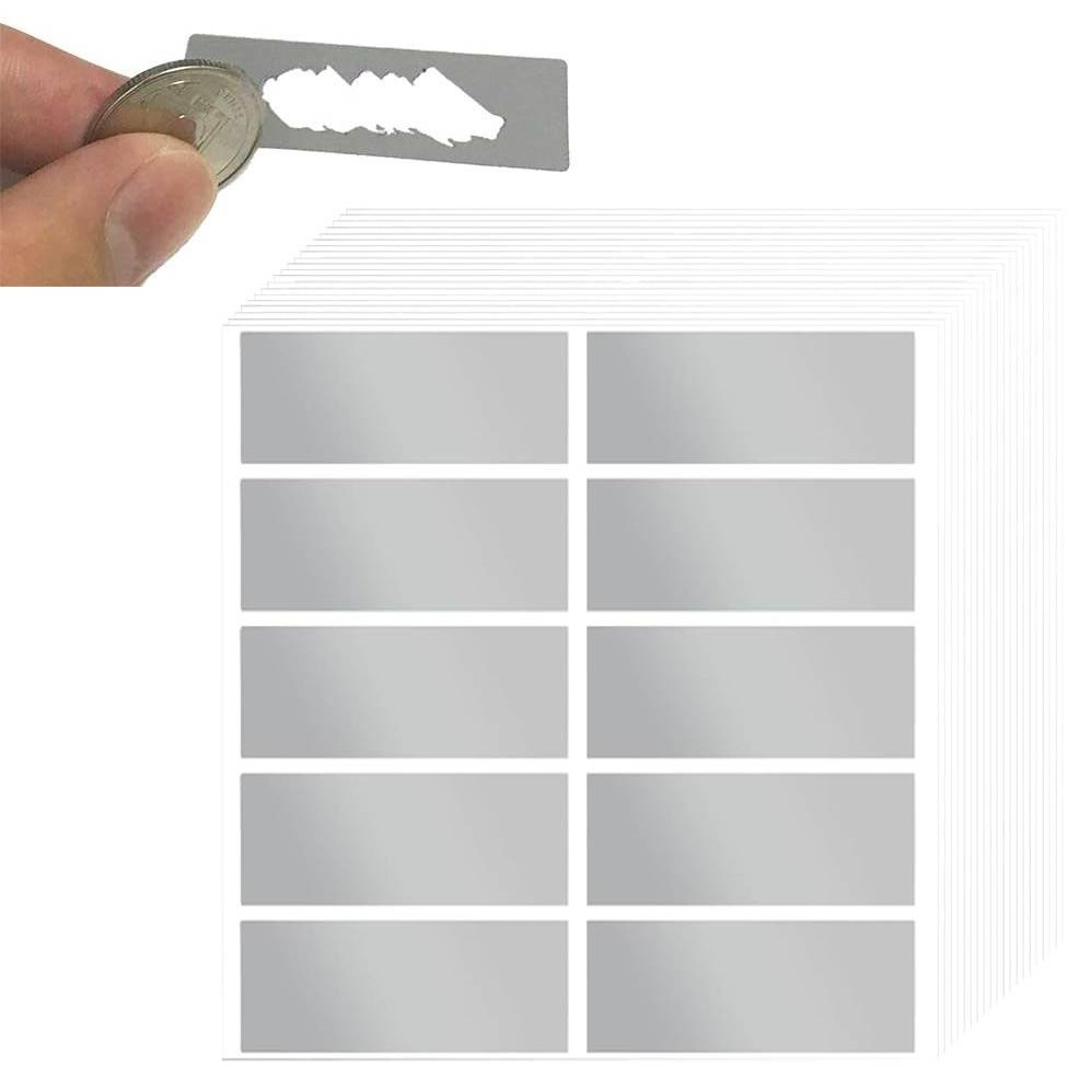 

50pcs Scratch Off Stickers Rectangle Scratch Stickers Self Adhesive DIY Gender Reveal Scratch Off Cards for Raffle Ticket Games