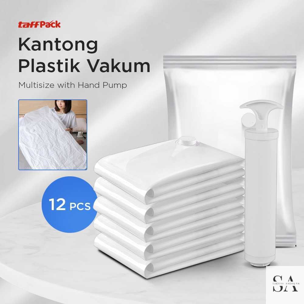 Kantong Plastik Vakum Pakaian Multisize 12 PCS Hand Pump - WH021