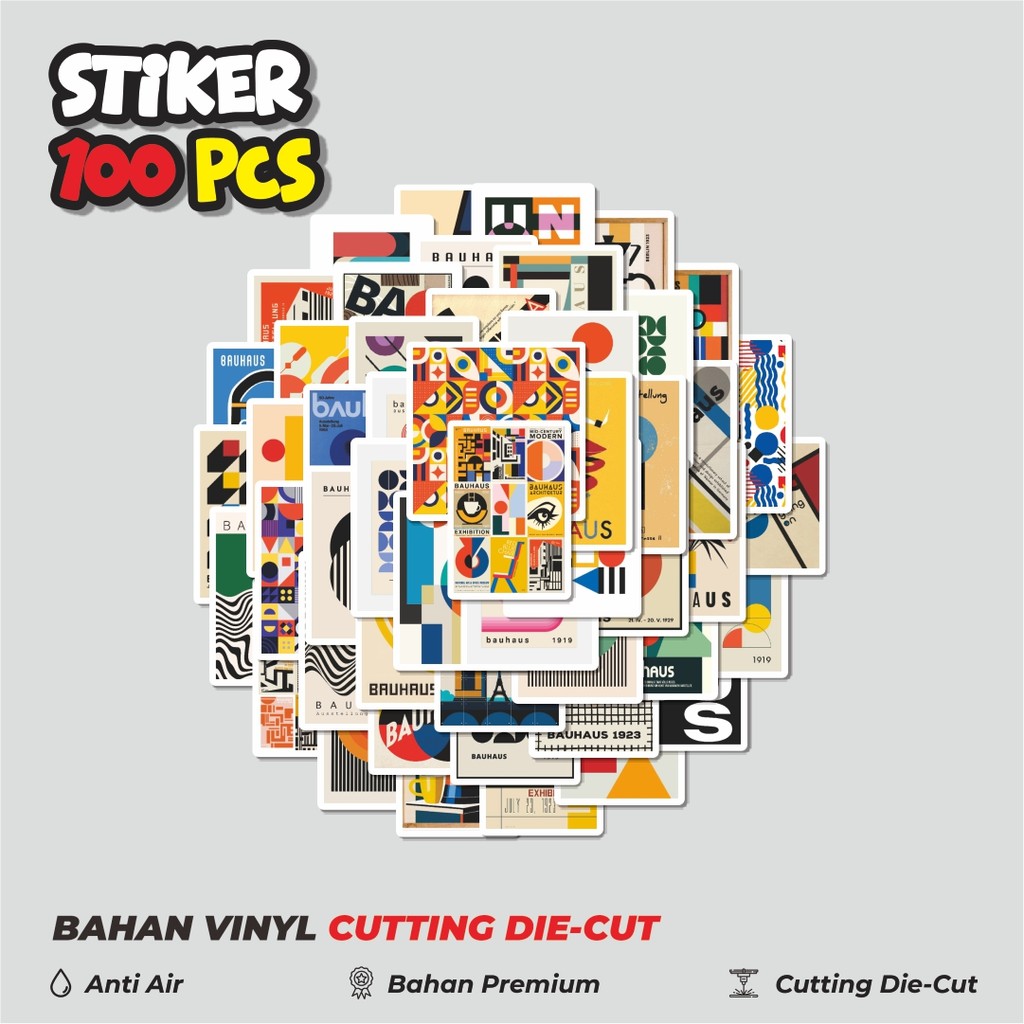 

Terbaru! 50 pcs Stiker Bauhaus AbstraK Dekorasi Lucu Kreatif untuk Notebook, Skateboard, HP