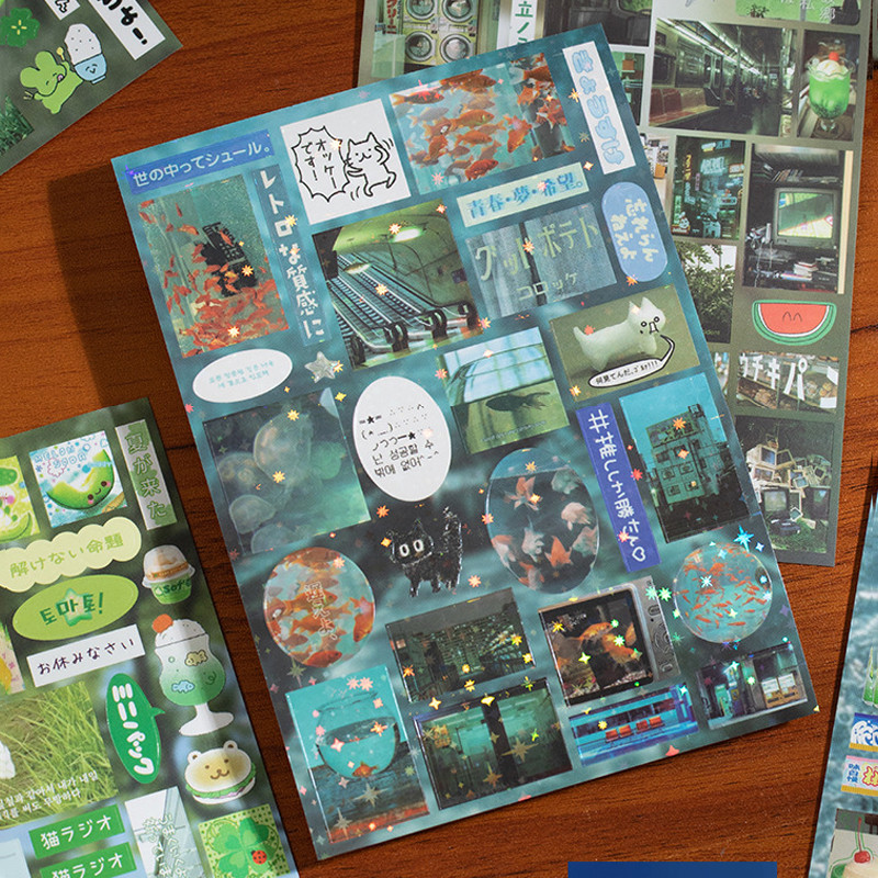 

Minkys Retro-Japanese Decorative Stickers 30sheets/Pack Journal Photocard Laptop Sticker Book School Accessories Girls' Gifts