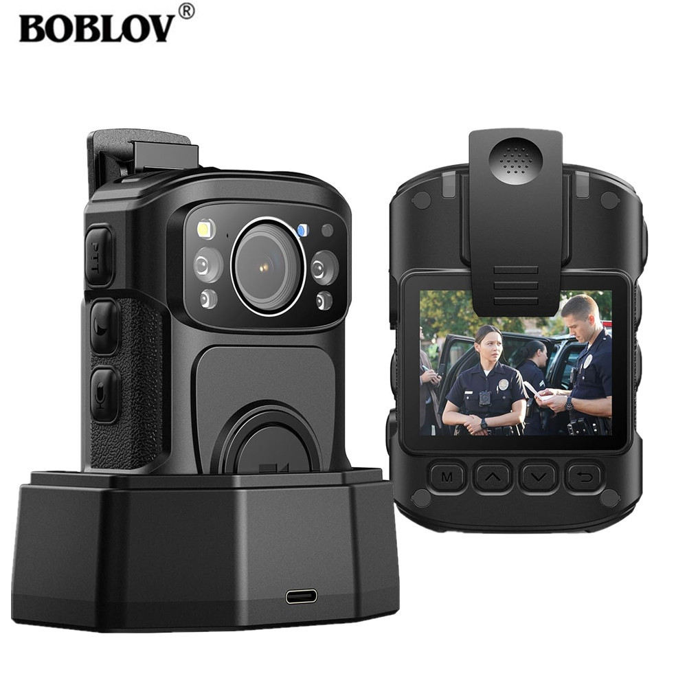 BOBLOV B4K5 4K Body Cam IP68 GPS Body Worn Camera 128GB Police Camera 2160P Video Record Charging Do