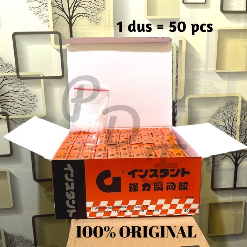 

Paket 50pc Lem Tetes G / Lem G Korea 1 box isi 50 pcs