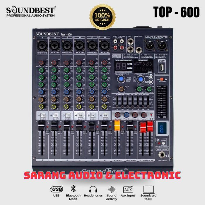 MIXER AUDIO SOUNDBEST TOP 600 TOP600 ORIGINAL 6 CHANNEL
