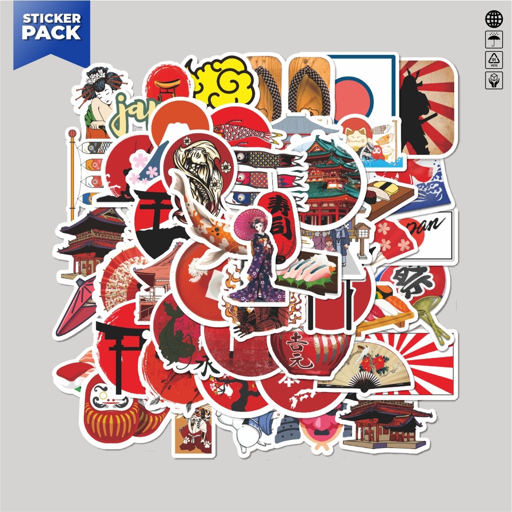 

[100PCS]Stiker Pack Stiker Japanese Customs & Culture Art [Adat dan Budaya Jepang Seni] Aesthetic Vinyl Anti Air Dekorasi Sticker Laptop Buku Journal Koper Helm Casing HP Gitar Helm Skateboard