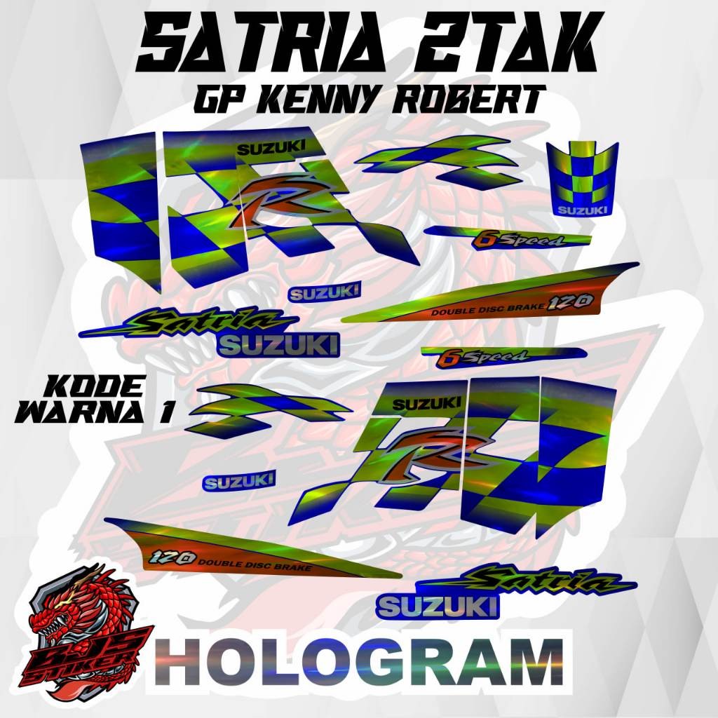 COD Stiker satria 2 tak - stiker striping list variasi HOLOGRAM SATRIA 2TAK KENNY ROBERT GP SATRIA 2