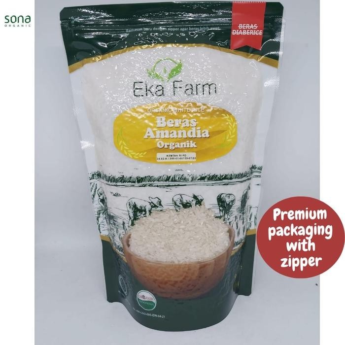 

Beras Amandia Organik Eka Farm 1 KG - Kemasan Vaccum, Pengontrol Gula Darah Lebih Baik BPOM Halal