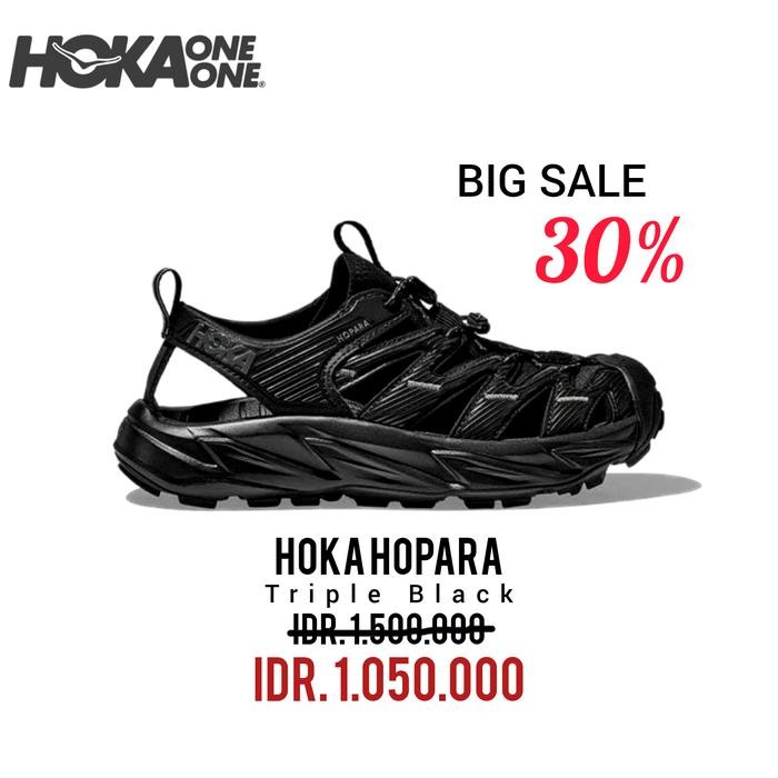 SEPATU RUNNING HOKA HOPARA TRIPLE BLACK MEN'S HIKING 100% ORIGINAL BNIB / SEPATU SNEAKERS PRIA DAN W