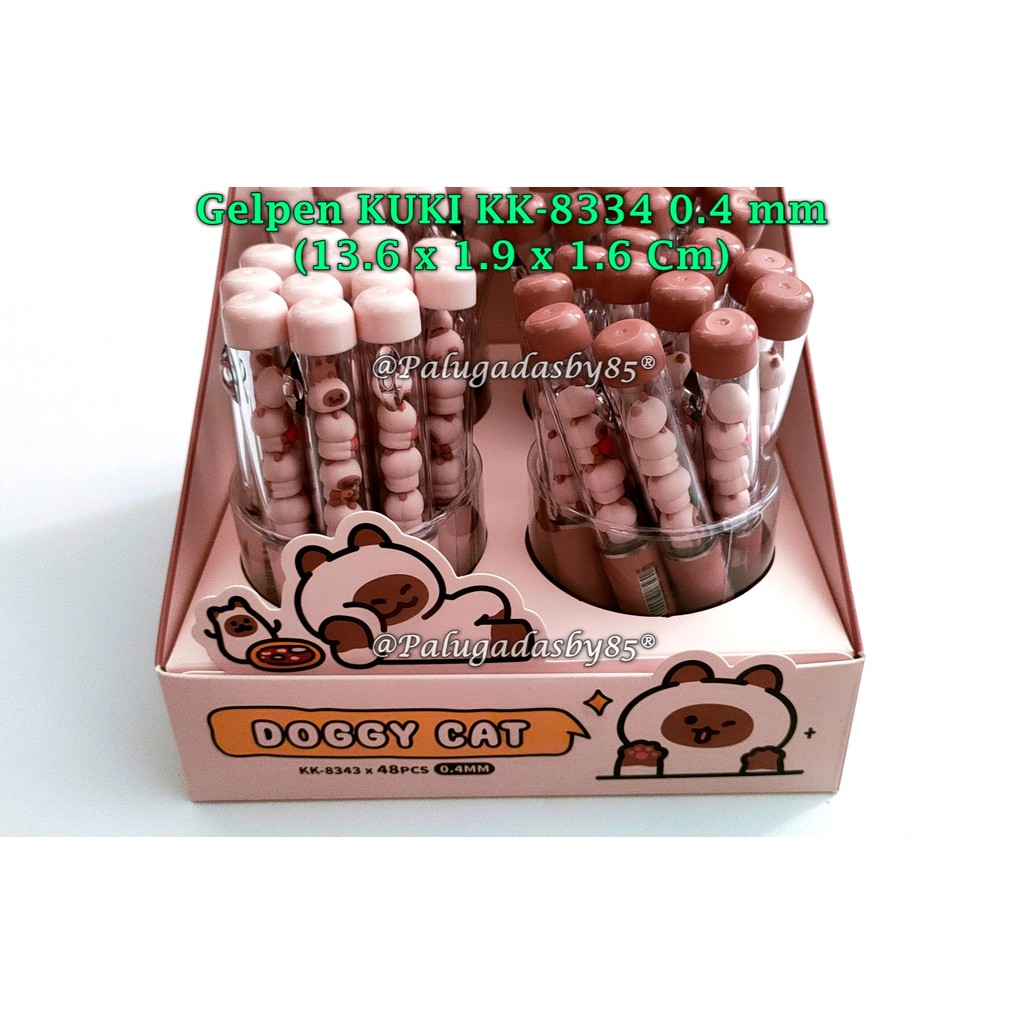 

(1 Pak Isi 48 Pcs) GROSIR Bolpen KUKI KK-8343 Doggy Cat 0.4 Gel Pen Black (1 Pak Isi 48 Pcs)