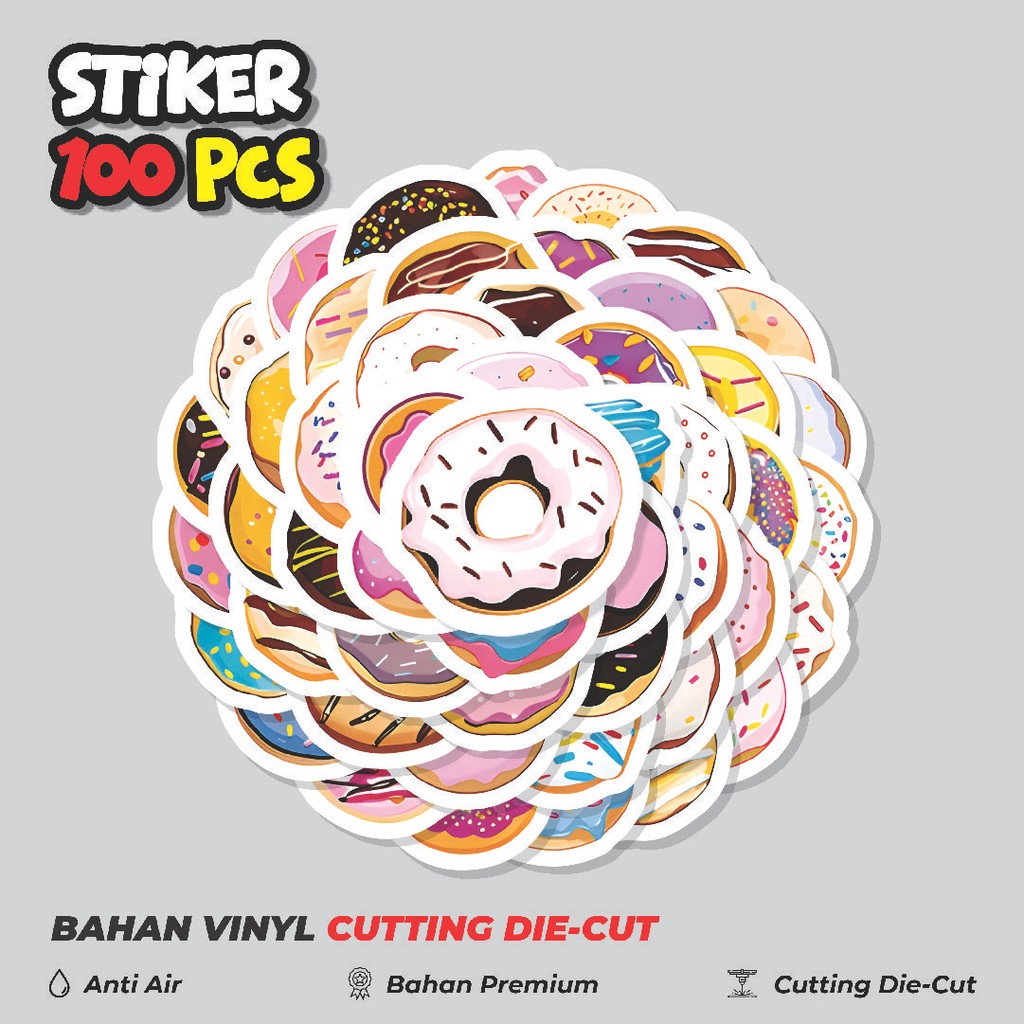 

Terbaru! 50 pcs Stiker Delicious Doughnut [Donat Lezat] Dekorasi Lucu Kreatif untuk Notebook, Skateboard, HP