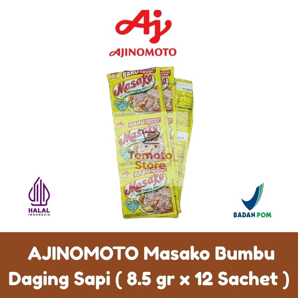 

✨ TOMOTOSTORE ✨ AJINOMOTO Masako Bumbu Sapi Renceng Isi 12 Sachet