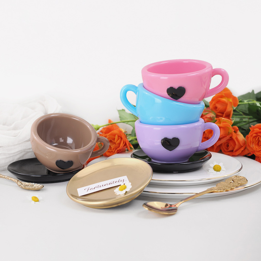 

Love Teacup Silicone Mold DIY Handmade Gypsum Cement Coffee Cup Saucer Ceramics Epoxy Resin Mold 3D Candle Cup Mold Home Decor