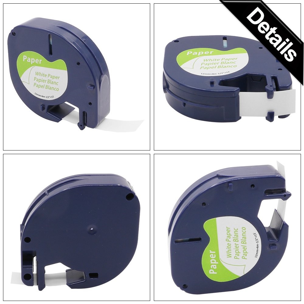 

3pcs 91331 91201 12mm Multicolor Plastic Label Tape Compatible Dymo LetraTag Label Maker Paper Tape For LT100H LT-100T QX-50