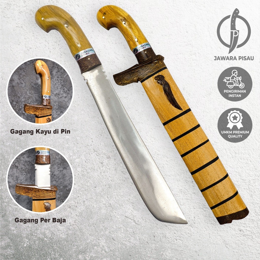 GoIok kebun ekonomisa 30 panjang terbuat dari baja per asli full tang tajam cocok untuk perkebunan p