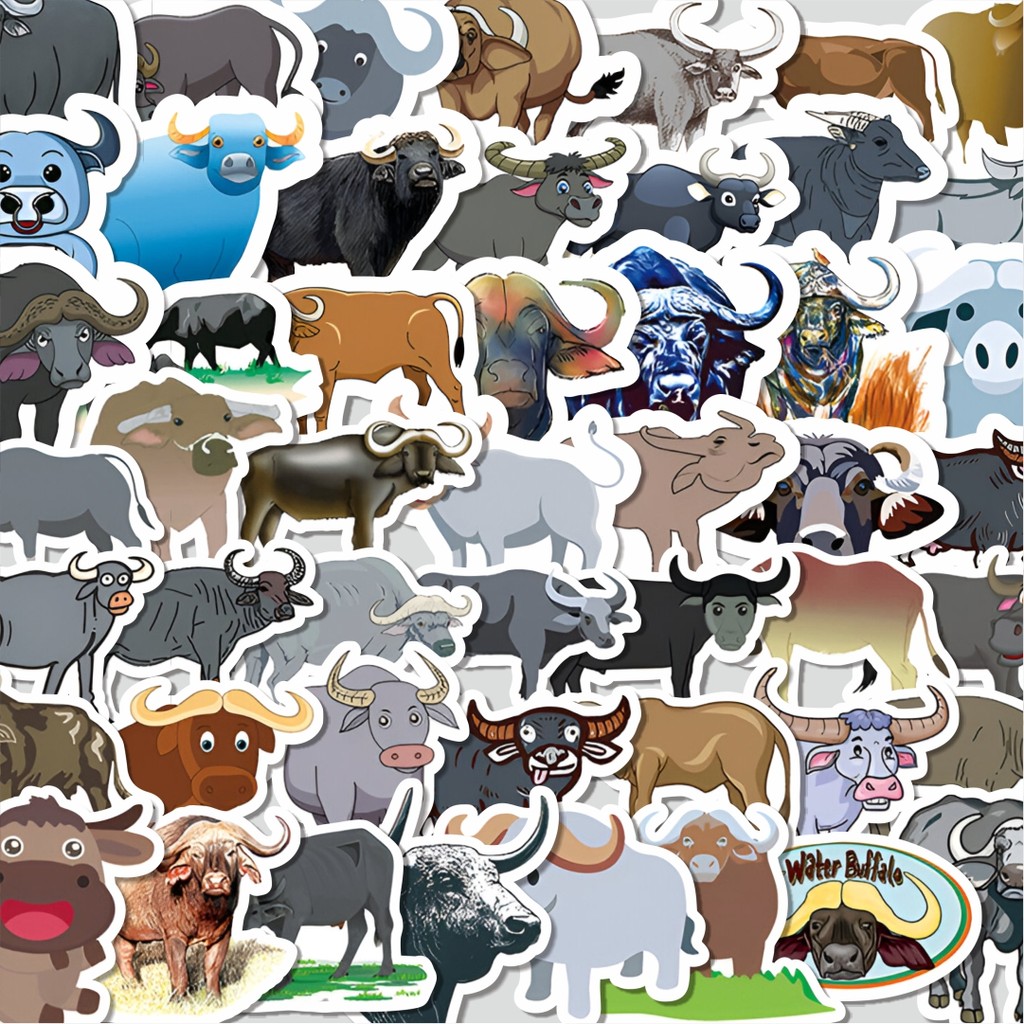 

Stiker Cutting Pack Stiker Hewan Bufallo [Kerbau] Isi 100Pcs Series Aesthetic Lucu Keren Untuk Koper Bahan Vynil