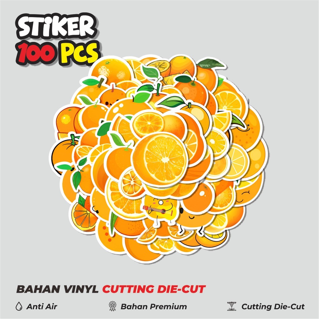

Terbaru! 50 pcs Stiker Cute Orange Fruit [Buah Jeruk] Dekorasi Lucu Kreatif untuk Notebook, Skateboard, HP