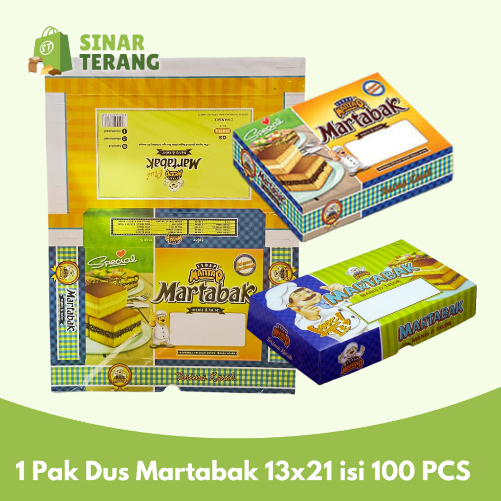 

Dus Martabak Sedap Mantap Ukuran 13,5 x 21 Cm Box Mtb Ceper Isi 100 Pcs