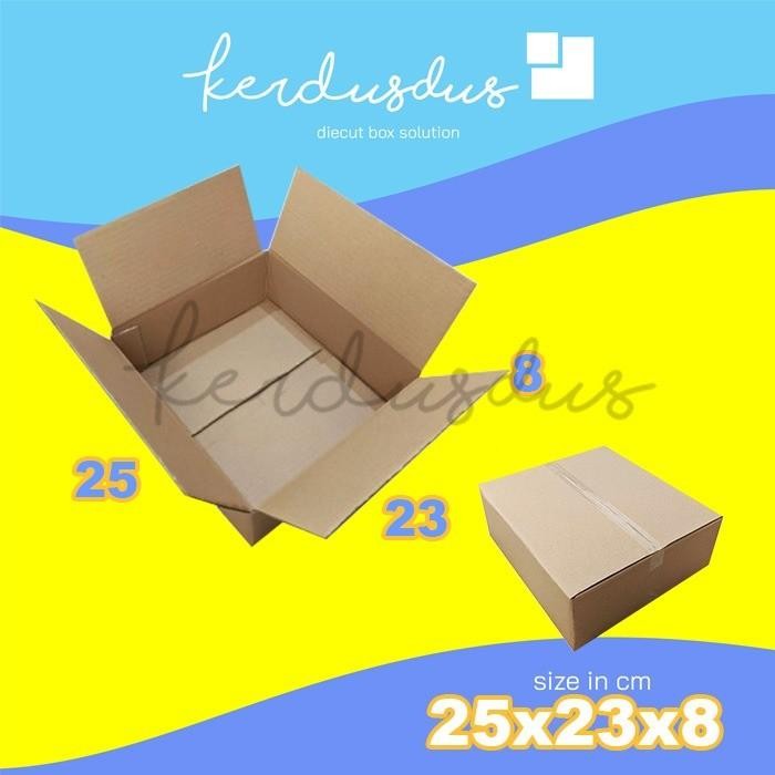 

25x23x8 cm kardus box karton kotak packing packaging POLOS SHEET