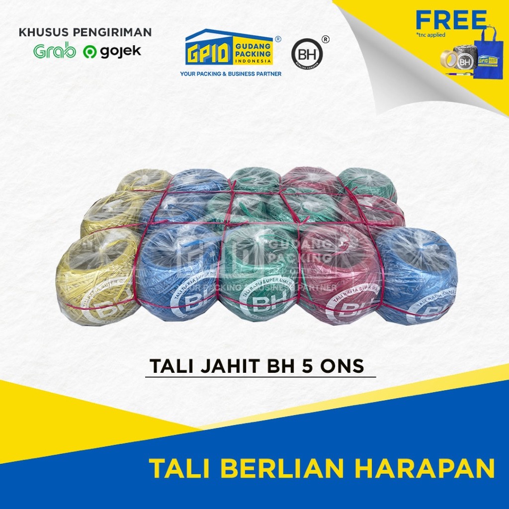 

(GOSEND/GRAB) BH - Tali Rafia Jahit Karung 5 Ons Warna