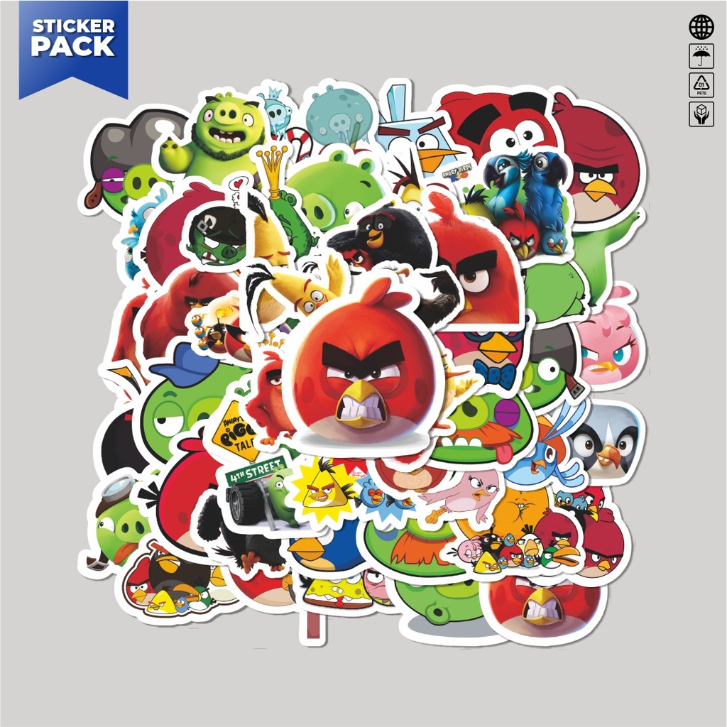 

[100PCS]Stiker Pack Stiker Game Series Angry Birds Mobile Character Mix 2 Aesthetic Vinyl Anti Air Dekorasi Sticker Laptop Buku Journal Koper Helm Casing HP Gitar Helm Skateboard